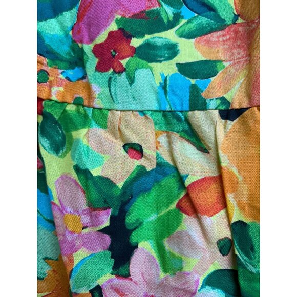 NEW Sanctuary Colorful Floral Puff Sleeve Tiered Midi Dress Cotton Square Neck - Picture 9 of 10
